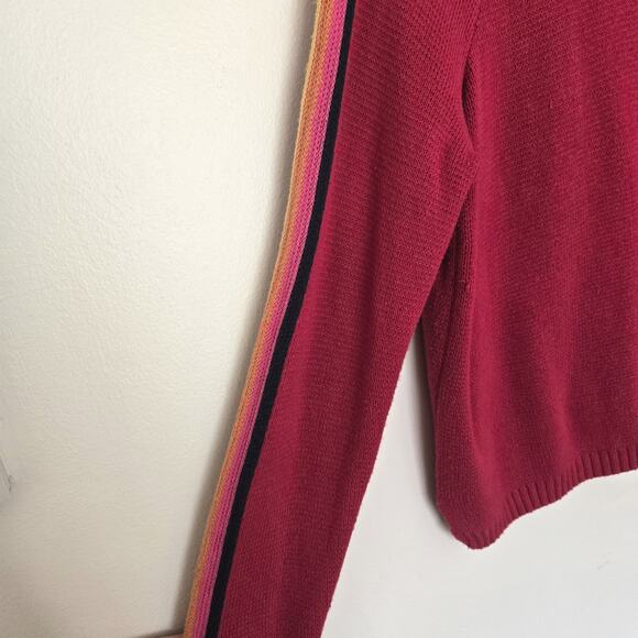 Marine Layer X Lost & Found Snowbird Stripe Sleeve Quarter Zip Sweater Size M - Picture 8 of 10